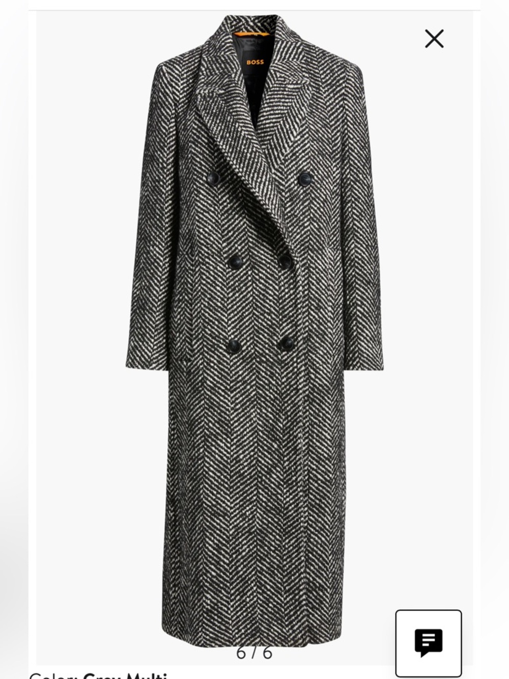 HUGO BOSS Cashmere Wool made in ITALY Belted Herringbone Longline Coat